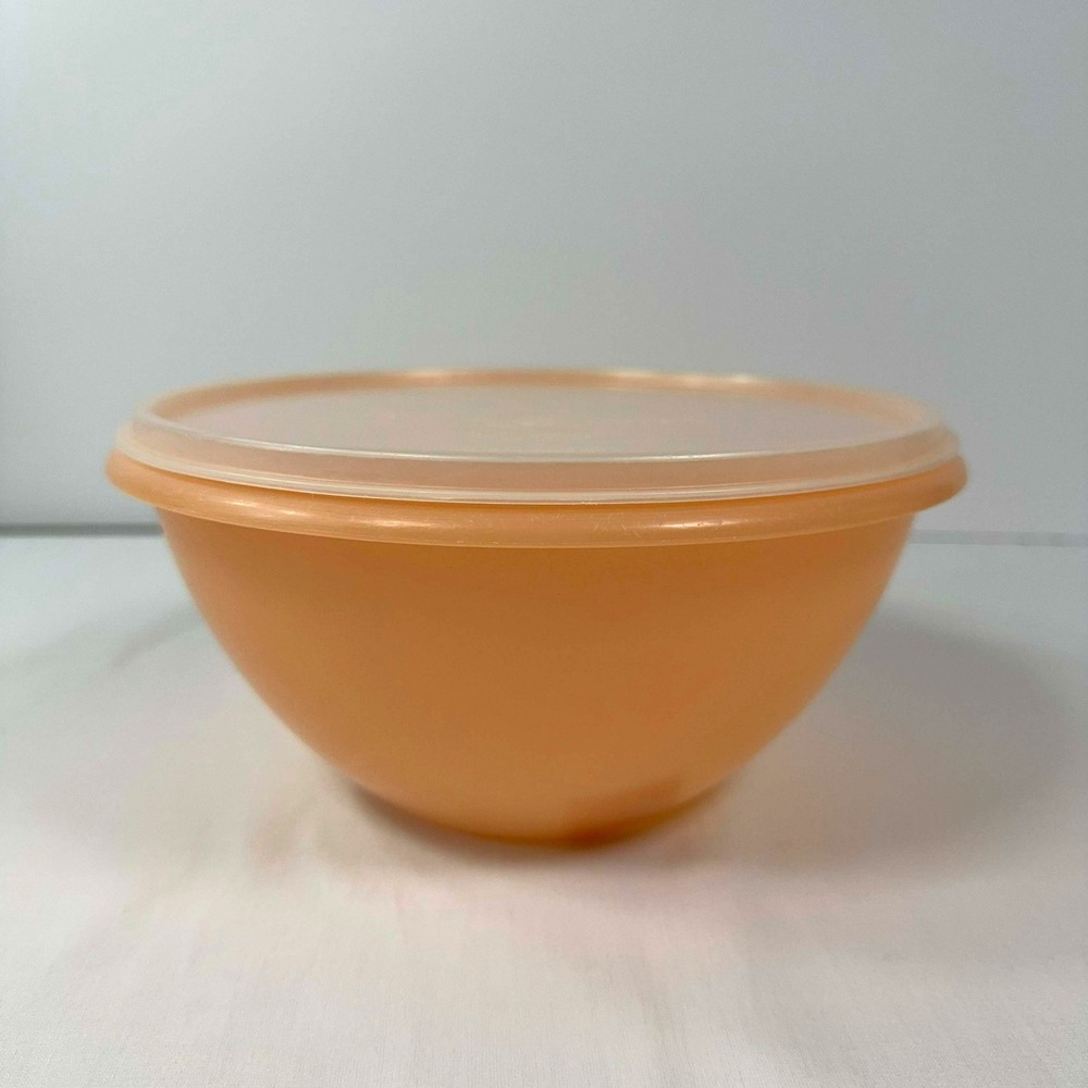 Vintage Tupperware Orange Bowl With Lid 236-17 229-5 Retro Kitchen